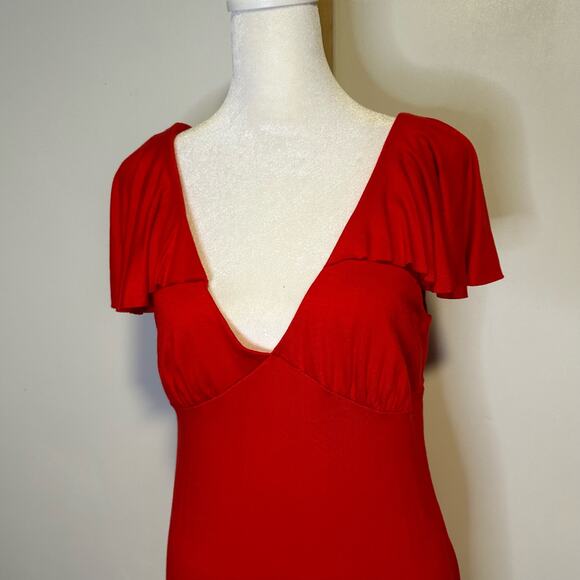 Armani Exchange red low back midi dress size L - Picture 3 of 11